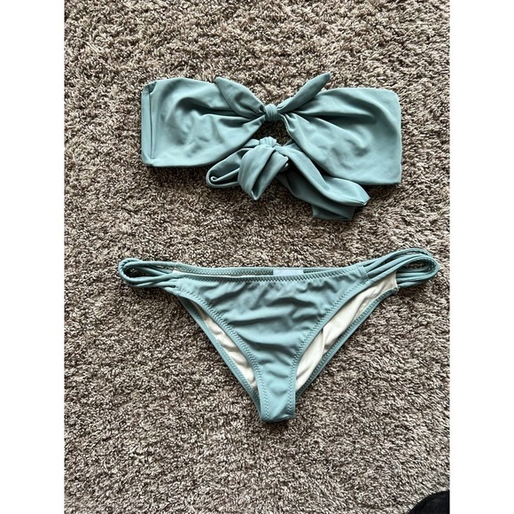 Eberjey Blue Bandeau Cheeky Bikini SET - Picture 1 of 5